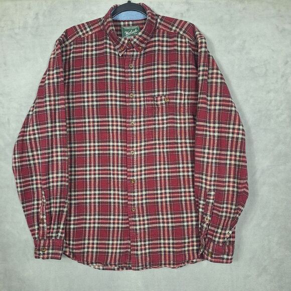 Woolrich Other - Woolrich Flannel Mens‎ large Long Sleeve Ruby Red plaid